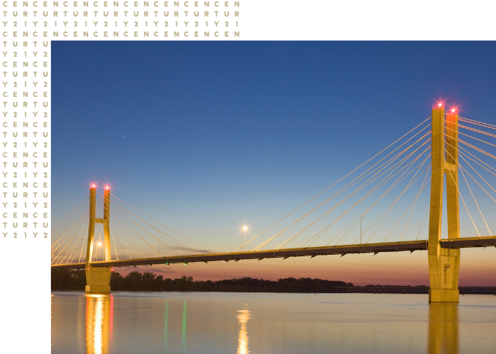 featured image of Bayview Bridge over Mississippi River, Quincy, Illinois at dusk